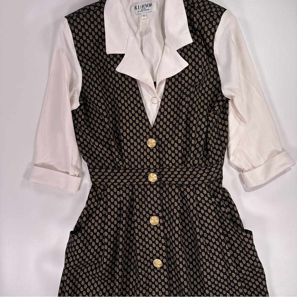 R J Stevens Women’s Shirtwaist Dress Made In USA Button Front 10P - Picture 3 of 13